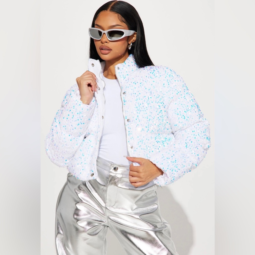 fashion nova allure sequin putter jacket